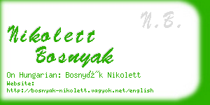 nikolett bosnyak business card